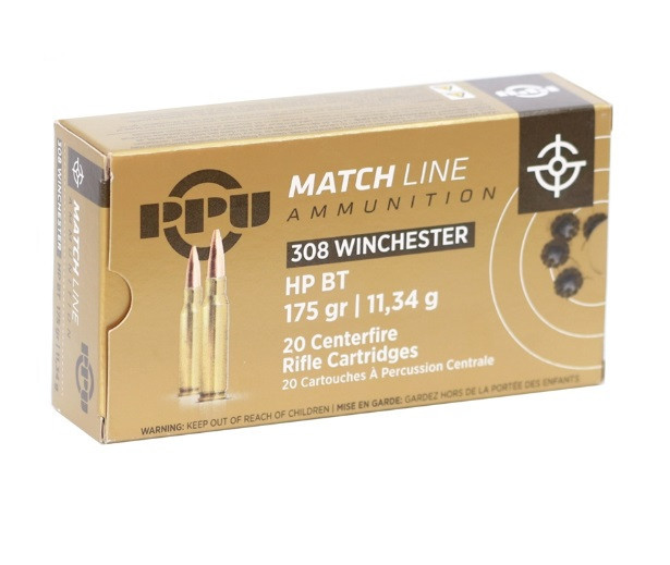 Prvi PPU 308 Winchester Ammunition Match Line PPM3084 175 Grain Hollow