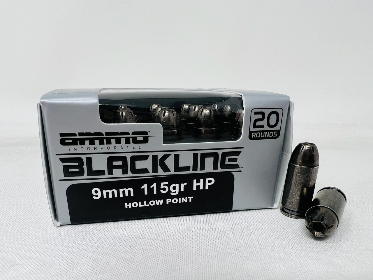 Ammo Inc 9mm Ammunition Blackline AI9115HP-BL20 115 Grain Hollow