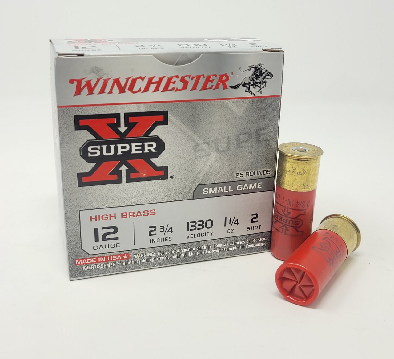 Winchester 12 Gauge Ammunition Super-X High Brass X122 2-3/4 #2 Shot 1-1/
