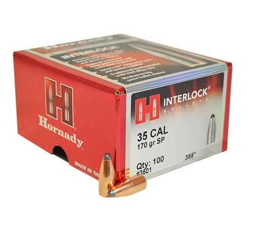 Hornady 35 Cal (.355 Dia) Reloading Bullets H3501 170 Grain Interlock ...