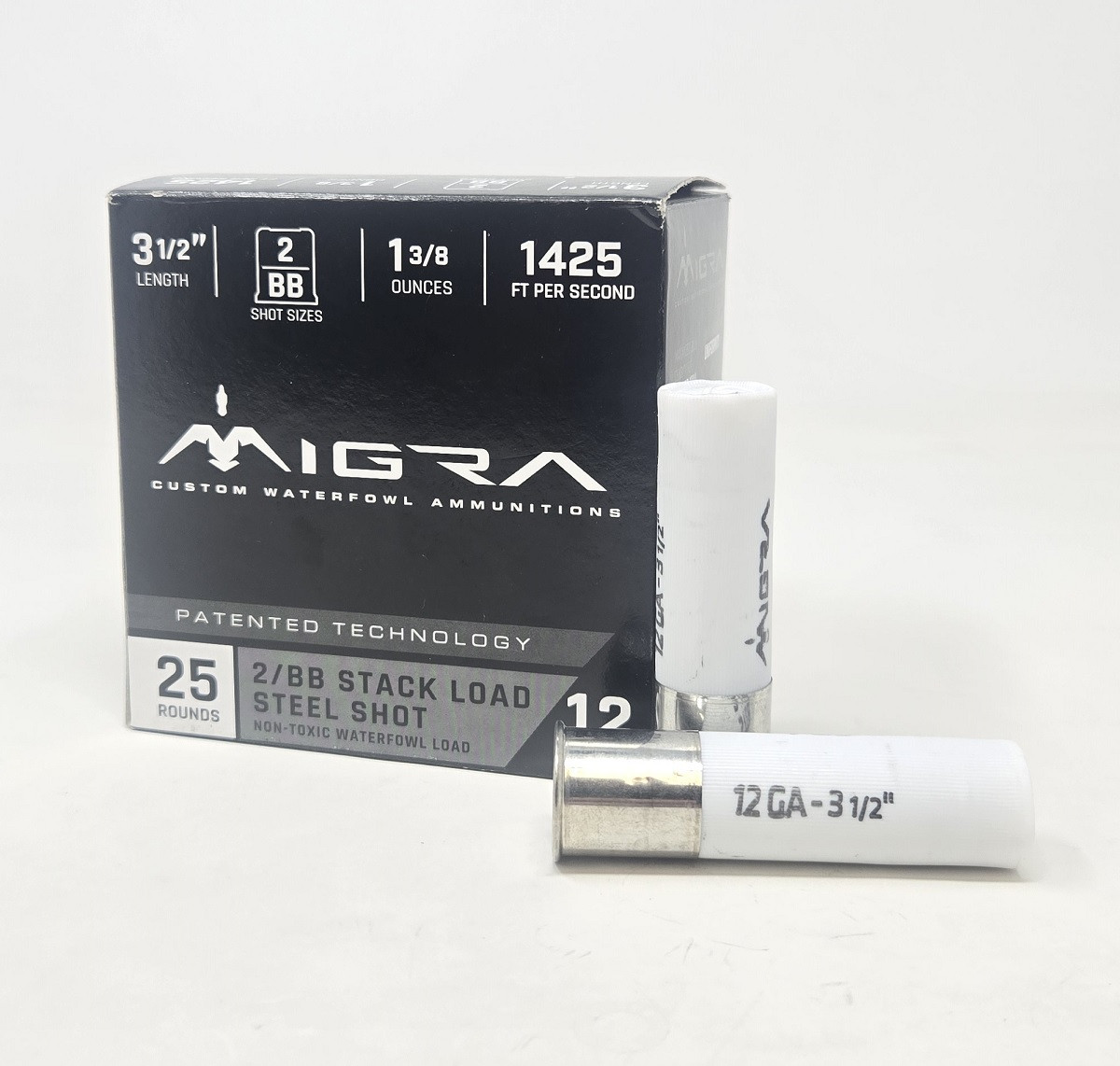 Migra 12 Gauge Ammunition Steel Custom Waterfowl M12LSS2BB 3-1/2" #2 ...