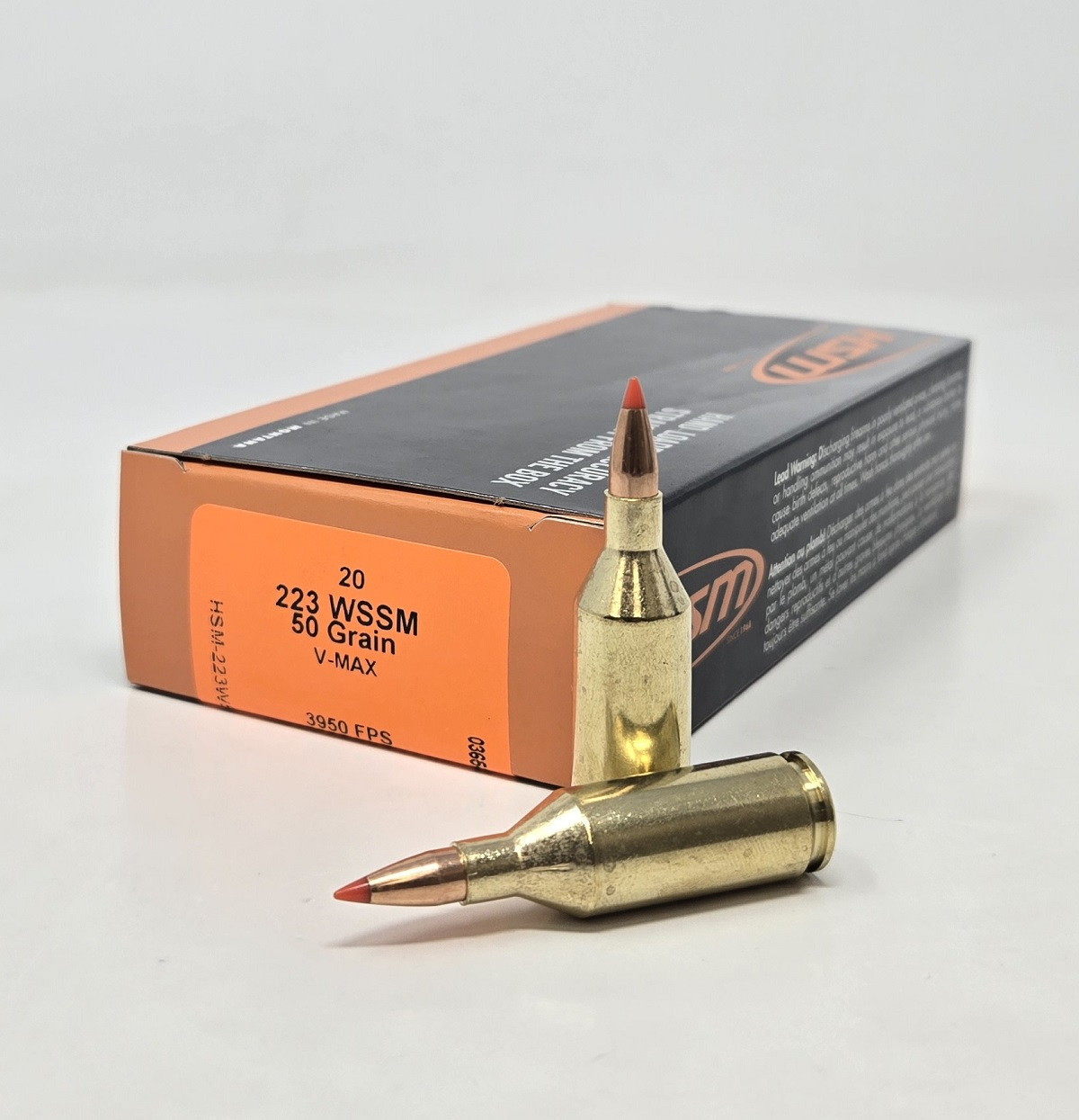 HSM 223 WSSM Ammunition SM223WSSM-2-N 50 Grain V-Max 20 Rounds