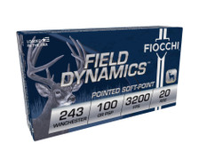 Fiocchi 243 Winchester Ammunition FI243SPD 100 Grain Pointed Soft Point 20 Rounds