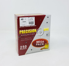 Precision One 40 S&W Ammunition PONE76 165 Grain Full Metal Jacket Mega Pack 250 Rounds