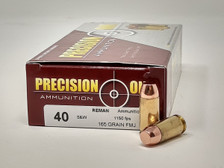 Precision One 40 S&W *REMAN* Ammunition PONE78 165 Grain Full Metal Jacket 50 Rounds