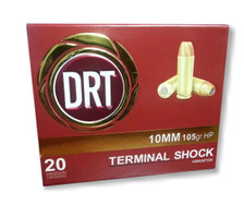 DRT 10mm Ammunition Terminal Shock 105 Grain Jacketed Hollow Point 20 rounds