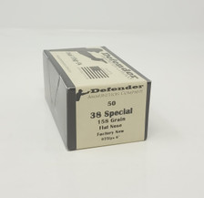 Defender Factory New 38 Special Ammunition DEF38158N50 158 Grain Flat Nose 975fps 50 Rounds