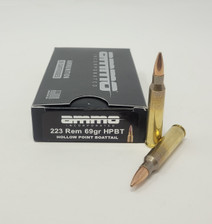 Ammo Inc 223 Rem Ammunition AI223069HPBTA20 69 Grain Hollow Point Boat Tail 20 Rounds