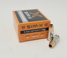 SIMX 9mm Ammunition SIMX21565 45 Grain DefenseCore Lead Free Hollow Point 20 Rounds