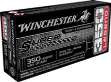 Winchester 350 Legend Ammunition SUP350 255 Grain Super Suppressed Open Tip Subsonic 20 Rounds