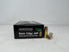 Ammo Inc 9mm Ammunition 9124JHP-SRR50 124 Grain Sierra Match Hollow Point 50 Rounds