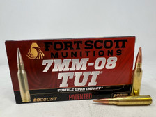 Fort Scott Munitions 7mm-08 Ammunition FSM7MM08120SCV1 120 Grain Solid Copper Spun 20 Rounds 