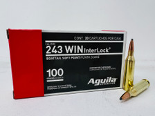 Aguila 243 Win Ammunition 8047AG 100 Grain InterLock Boat Tail Soft Point 20 Rounds