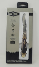Old Timer Gunstock Trapper 2 Blade Folding Pocket Knife OLT94OT 3" Clip Point & 3" Spey Blade Sawcut/Stainless Steel