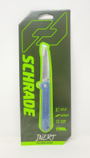 Schrade Inert Folding Knife SCH1159320 3.25" Wharncliffe Blade AUS-10 Steel/ Blue Aluminum