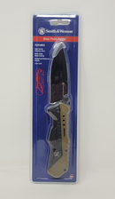 Smith & Wesson Assisted Opening Folding Knife SW1084303 3.5" Drop Point Blade Black/FDE