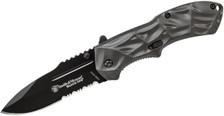 Smith & Wesson Black Ops MAGIC Assisted Opening Folding Knife SWBLOP3S 3.4" Partially Serrated Drop Point Blade Black