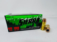 Sierra Outdoor Master 40 S&W Ammunition SRAA846028 180 Grain Jacketed Hollow Point 20 Rounds