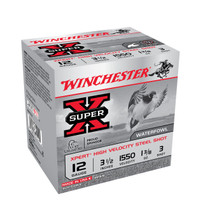 Winchester 12 Gauge Ammunition Super-X Steel WEX12L3 3-1/2" #3 Steel Shot 1-3/8oz 1550fps 25 Rounds