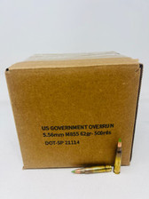 US Government Overrun 5.56x45mm NATO Ammunition USGOM855500 M855 62 Grain Green Tip Bulk Pack 500 Rounds