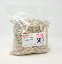 Super Vel 9mm *REMAN* Ammunition Certified Select SVEL9FMJ500 115 Grain Full Metal Jacket 500 Rounds