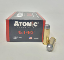 Atomic 45 Colt Ammunition Cowboy Action ATOM00434 200 Grain Lead Round Nose Flat Point 50 Rounds