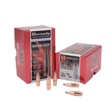 Hornady 30 Cal (.308 Dia) Reloading Bullets H3045 165 Grain Interlock Boat Tail Soft Point 100 Pieces