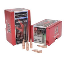 Hornady 30 Cal (.308 Dia) Reloading Bullets H3040 165 Grain Interlock Soft Point 100 Pieces