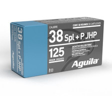 Aguila 38 Special +P Ammunition 1E382527 125 Grain Jacketed Hollow Point 50 Rounds