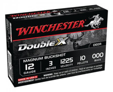 Winchester 12 Gauge Ammunition Double X X123C000B 3" 000 Buckshot 10 Pellet 1225fps 5 Rounds