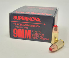 Supernova 9mm Ammunition PMSN9MMR 119 Grain Red Tracer Full Metal Jacket 20 Rounds