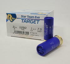 Rio 12 Gauge Ammunition Star Team Evo Target STT32X75CASE 2-3/4" #7.5 Shot 1-1/8oz 1250fps CASE 250 Rounds