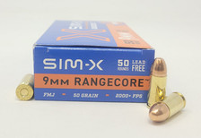 SIMX 9mm Ammunition Rangecore Lead Free SIMX9MMRC 50 Grain Full Metal Jacket 50 Rounds