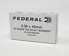 Federal 5.56x45mm NATO Ammunition XF556T64X 64 Grain Tactical Bonded Soft Point 20 Rounds