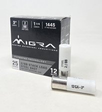 Migra 12 Gauge Ammunition Steel Custom Waterfowl M12SS2BB 3" #2 & BB Stack Load 1-1/4oz 1445fps 25 Rounds