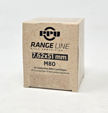 Prvi PPU 7.62x51mm Ammunition Range Line PPR751 145 Grain M80 Full Metal Jacket 20 Rounds