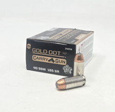 CCI 40 S&W Ammunition Carry Gun CCI24259 165 Grain Gold Dot Hollow Point 20 Rounds