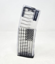Amend2 5.56x45mm NATO / 223 Rem Magazine Fits AR15 M4 M16 A2556MODCCFLG30 30 Rounder Translucent Clear Flag