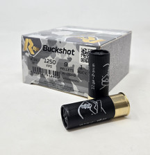 Rio 12 Gauge Ammunition Game Cartridges RHD9PB 2-3/4" 1 Buck 9 Pellet 1250fps 25 Rounds