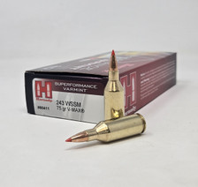 Hornady 243 WSSM Ammunition Superformance Varmint H80411 75 Grain V-Max 20 Rounds