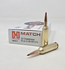 Hornady 22 Creedmoor Ammunition H83411 80 Grain ELD Match 20 Rounds