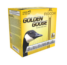 Fiocchi 12 Gauge Ammunition Golden Goose FI1235GGBB 3-1/2" BB Zinc Plated Steel Shot 1-5/8oz 1430fps CASE 250 Rounds
