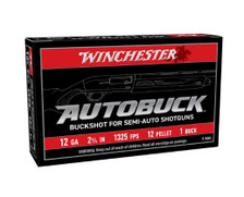 Winchester 12 Gauge Ammunition Autobuck USAB121 2-3/4" 1 Buckshot 12 Pellet 1325fps 5 Rounds