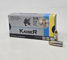 Kaiser 9mm Ammunition Steel Case KSR9MM115 115 Grain Full Metal Jacket 50 Rounds