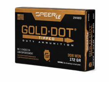 CCI Speer 308 Win Ammunition CCI24483 172 Grain Gold Dot Tipped 20 Rounds
