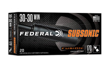 Federal 30-30 Win Ammunition Subsonic F3030FS2SUB 170 Grain Fusion Bonded Soft Point 20 Rounds