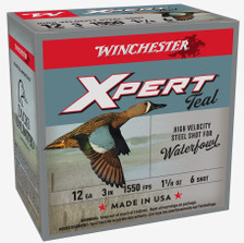Winchester 12 Gauge Ammunition Xpert Teal High Velocity Waterfowl WEX1236 3" #6 Steel Shot 1-1/8oz 1550fps 25 Rounds