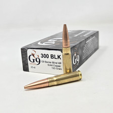 G9 300 AAC Blackout Ammunition Barrier Blind B-300BLK-120A 120 Grain Solid Copper Hollow Point 20 Rounds