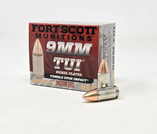 Fort Scott Munitions 9mm Ammunition Nickel Plated Tumble Upon Impact FSM9MM115SCVNIC 115 Grain Solid Copper Spun 20 Rounds