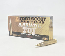 Fort Scott Munitions 5.56x45mm NATO Ammunition Tumble Upon Impact FSM556062SBV1 62 Grain Solid Brass Spun 20 Rounds